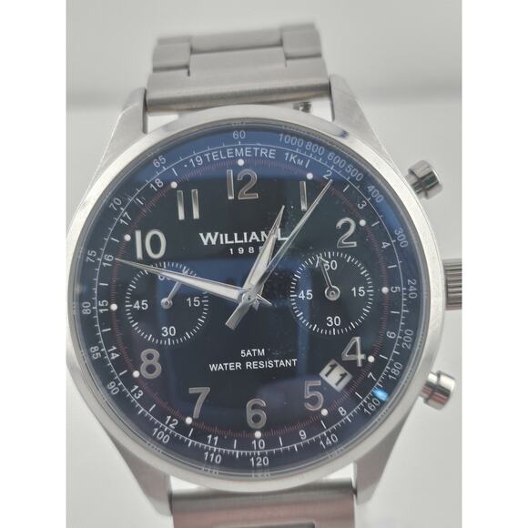 William L Mens Quartz Watch Multifunction Royal Blue Dial Mint Condition New! - Picture 1 of 14